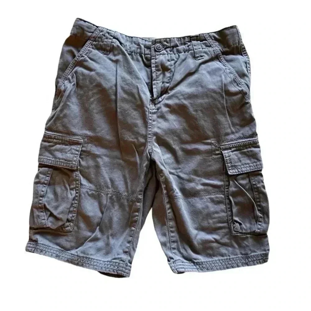 DKNY Boys Cargo Charcoal Gray Cargo Short Pants SZ 12